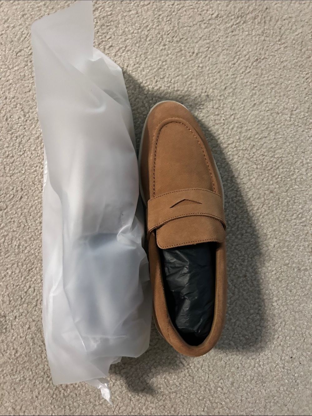 Men's Suede Penny Loafers - Camel Brown Slip-On